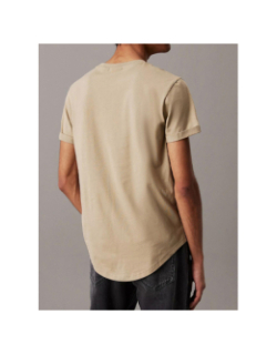 T-shirt en coton avec insigne kaki homme - Calvin Klein Jeans