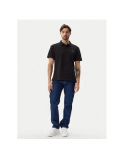 Polo uni logo woven label noir homme - Calvin Klein Jeans