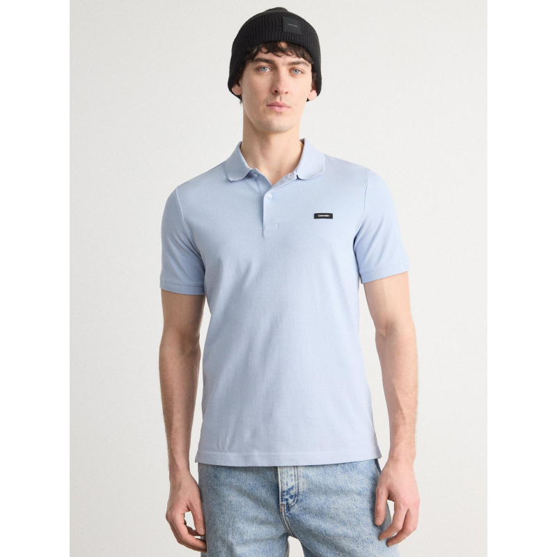 Polo stretch en piqué slim fit bleu homme - Calvin Klein