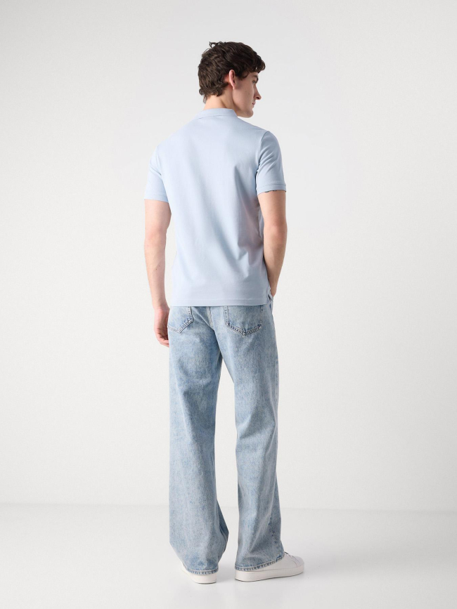 Polo stretch en piqué slim fit bleu homme - Calvin Klein