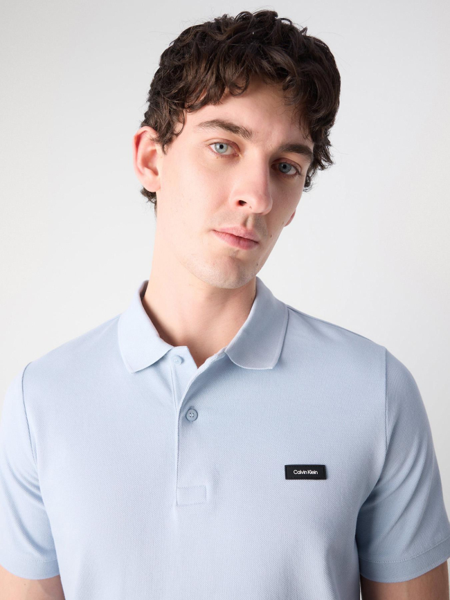 Polo stretch en piqué slim fit bleu homme - Calvin Klein