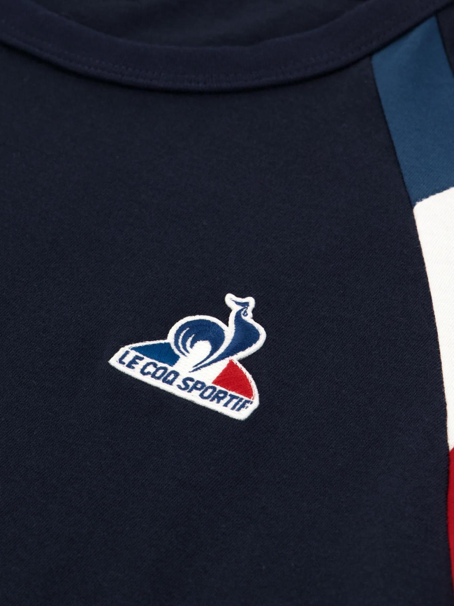 T-shirt mc à détails tricolores bleu marine homme - Le Coq Sportif