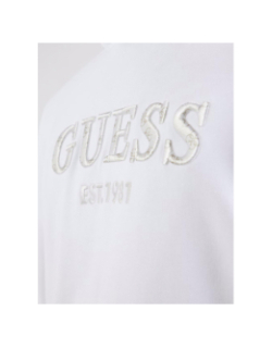 Sweat à capuche logo relief frontal blanc homme - Guess