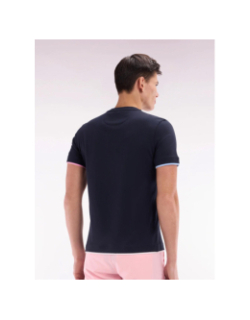 T-shirt à bordures de manches colorées bleu marine homme - Eden Park