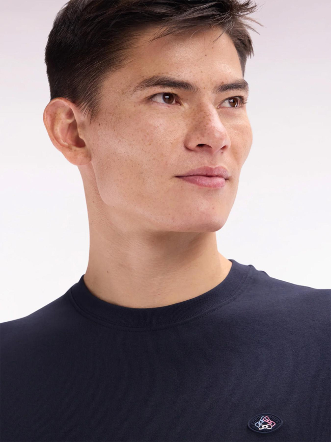 T-shirt à bordures de manches colorées bleu marine homme - Eden Park