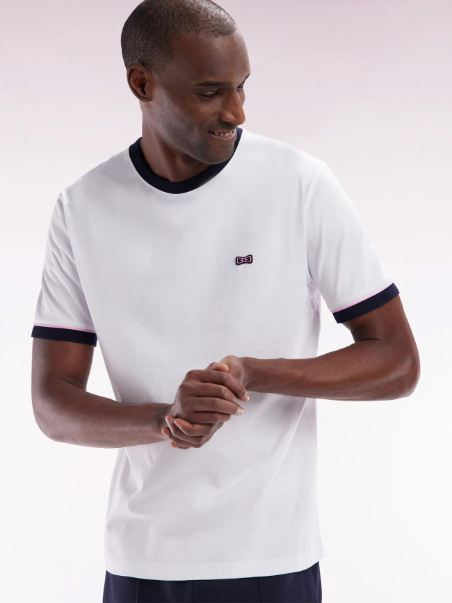 T-shirt nœud papillon brodé et badge blanc homme - Eden Park