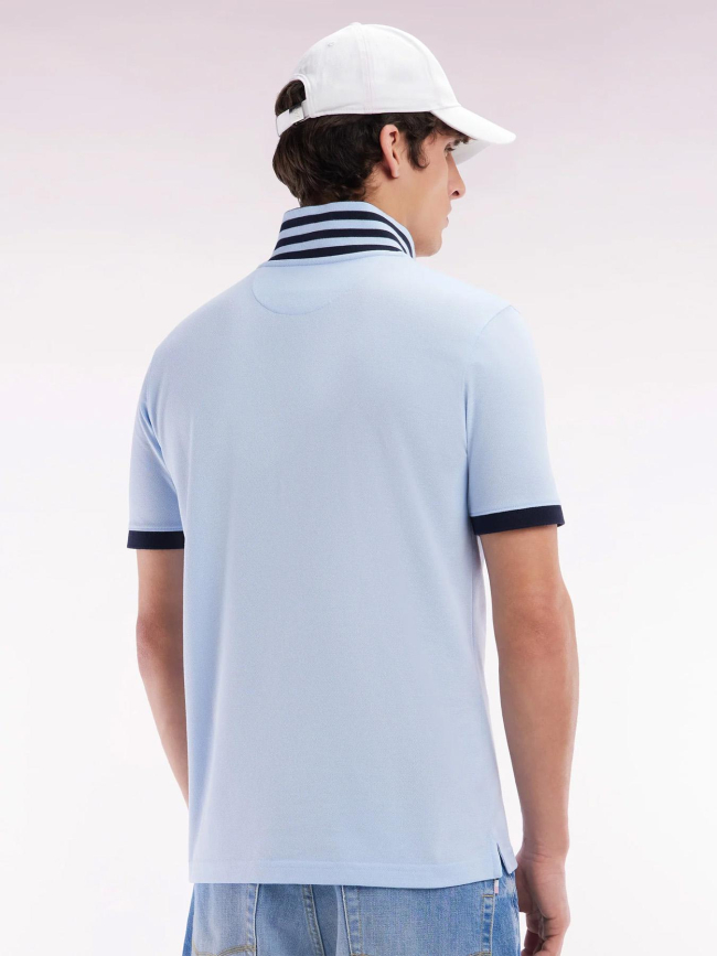 Polo à manches courtes en coton pima bleu ciel homme - Eden Park