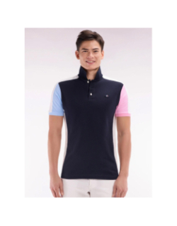 Polo à manches courtes colorblock bleu marine homme - Eden Park