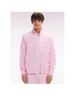 Sweat zippé en coton à coupe droite rose homme - Eden Park
