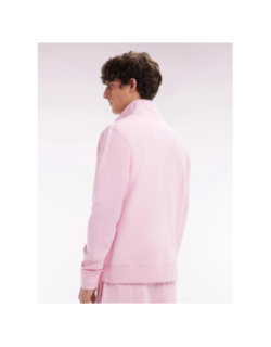 Sweat zippé en coton à coupe droite rose homme - Eden Park