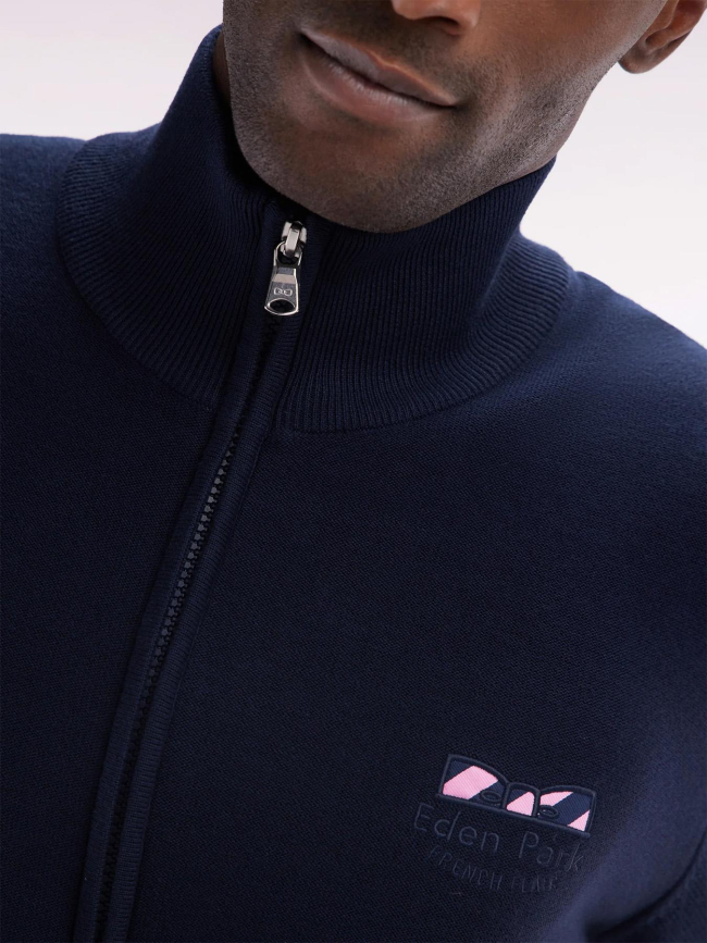 Cardigan en coton effervescent bleu marine homme - Eden Park