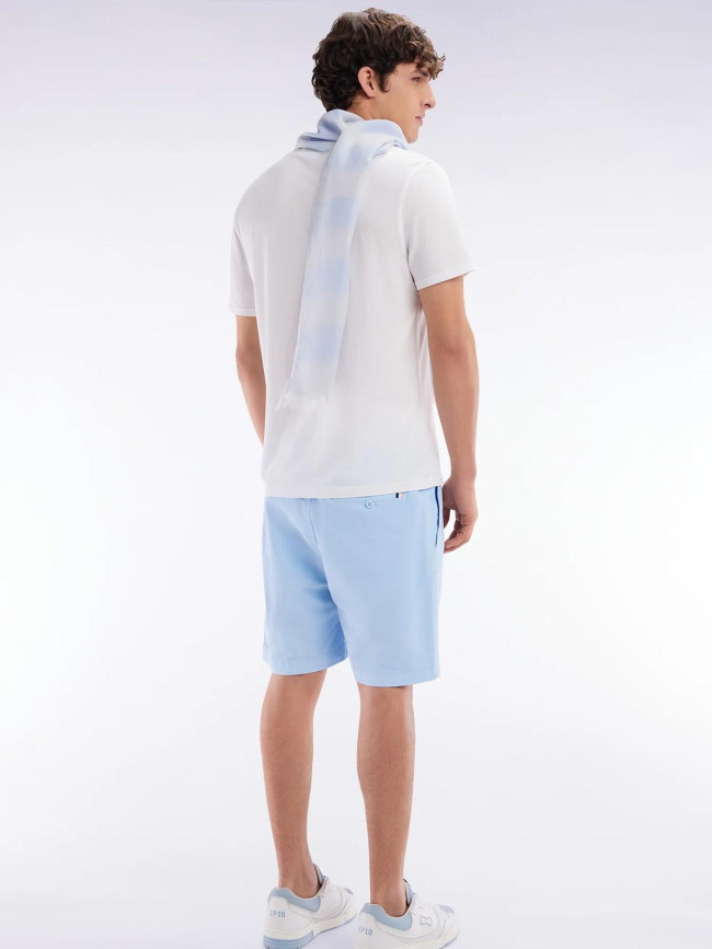 Short à taille élastique en coton bleu ciel homme - Eden Park