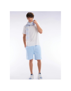 Short à taille élastique en coton bleu ciel homme - Eden Park