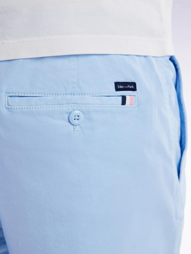 Short à taille élastique en coton bleu ciel homme - Eden Park