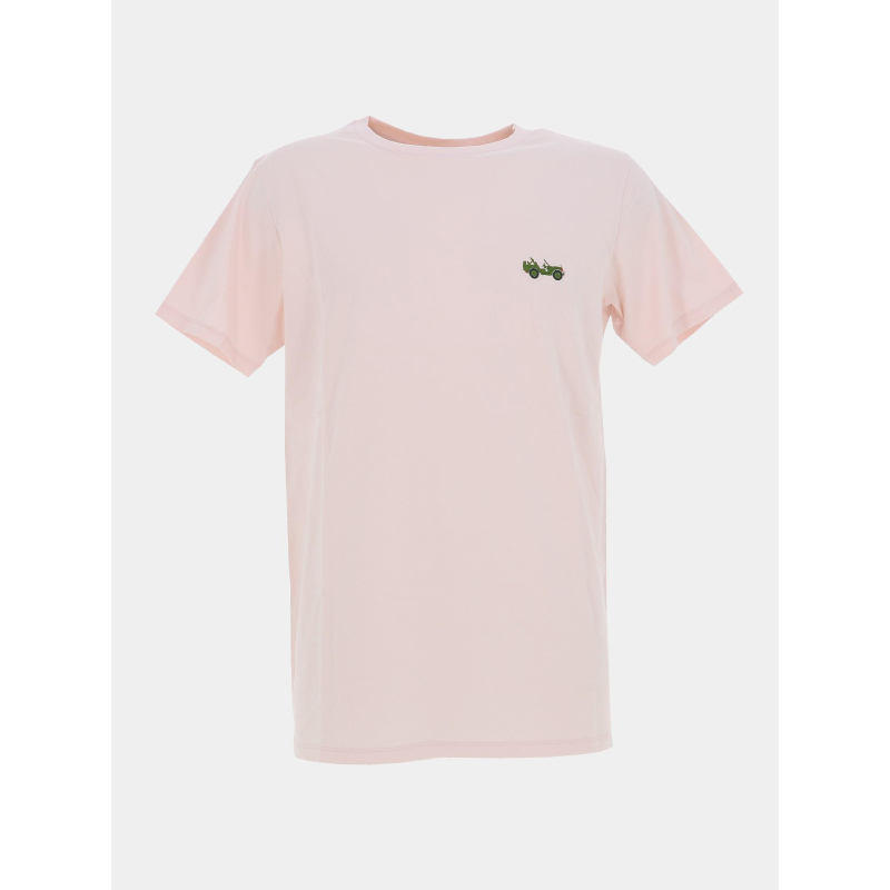 T-shirt à manches courtes patch jeep rose homme - Pullin