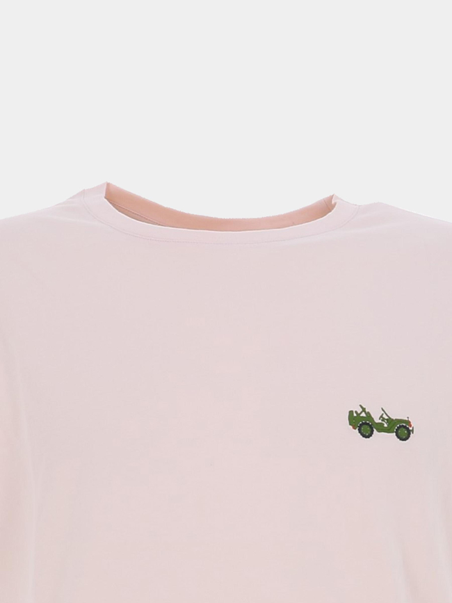 T-shirt à manches courtes patch jeep rose homme - Pullin