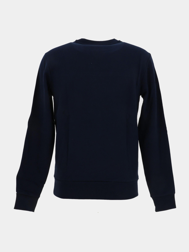 Sweat molleton à liserés griffés bleu marine homme - Lacoste