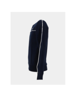 Sweat molleton à liserés griffés bleu marine homme - Lacoste