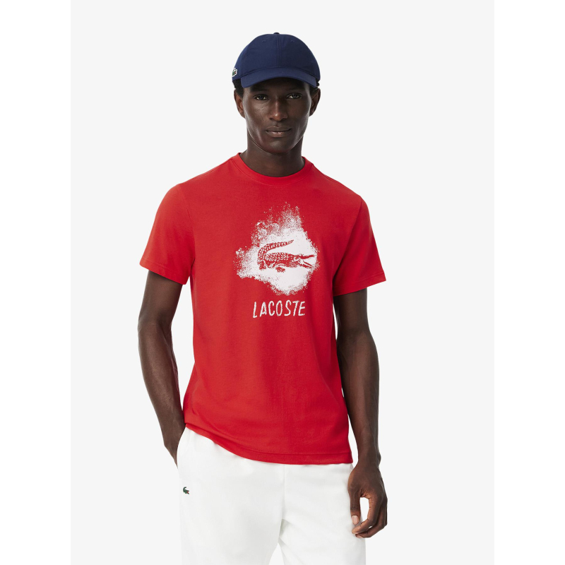 T-shirt sport ultra dry graphique rouge homme - Lacoste