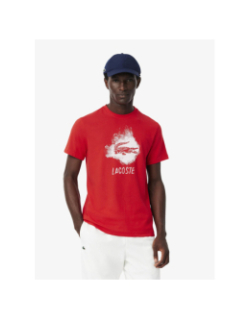 T-shirt sport ultra dry graphique rouge homme - Lacoste