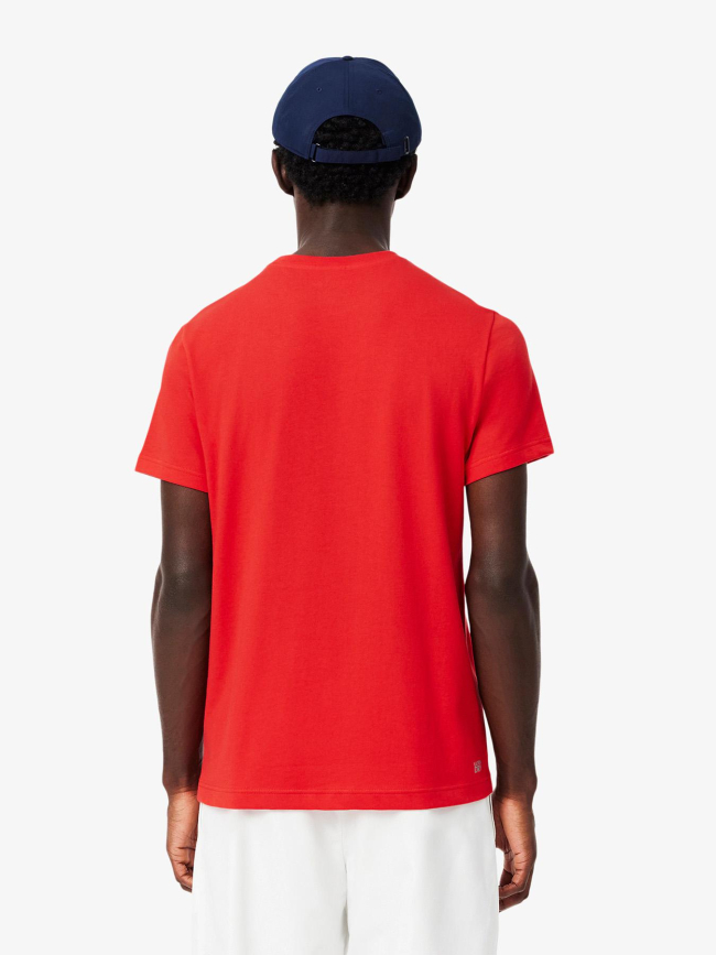 T-shirt sport ultra dry graphique rouge homme - Lacoste