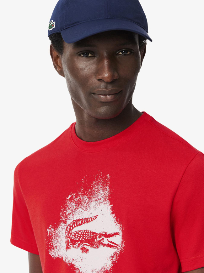 T-shirt sport ultra dry graphique rouge homme - Lacoste