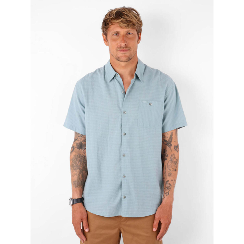 Chemise à manche courtes et rayures lines bleu homme - Oxbow