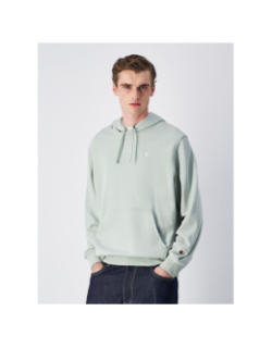 Sweat à capuche petit logo brodé vert d'eau homme - Champion