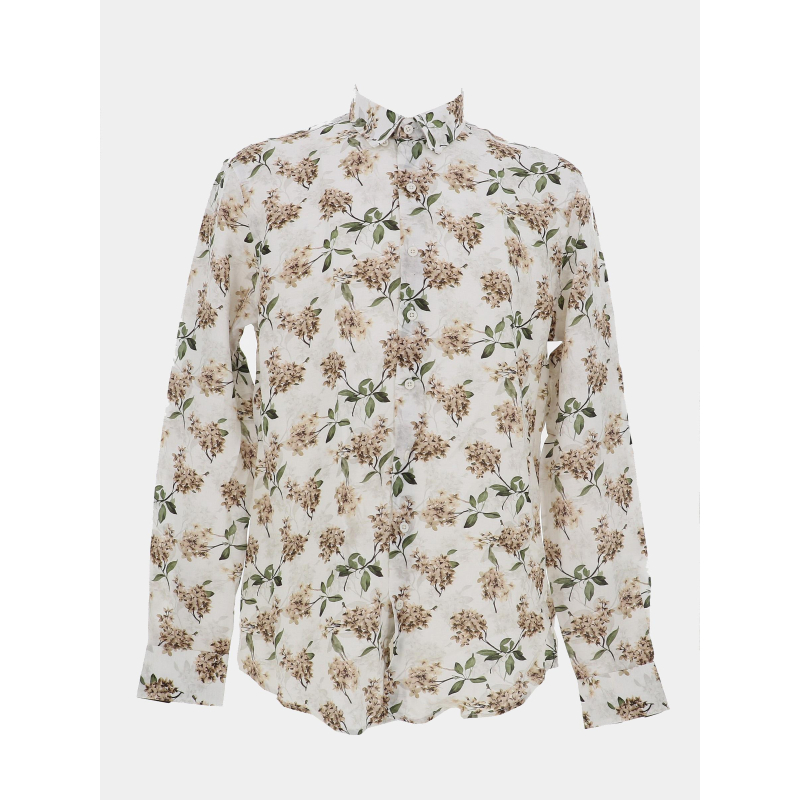Chemise signature à motif floral lelux blanc homme - Benson & Cherry