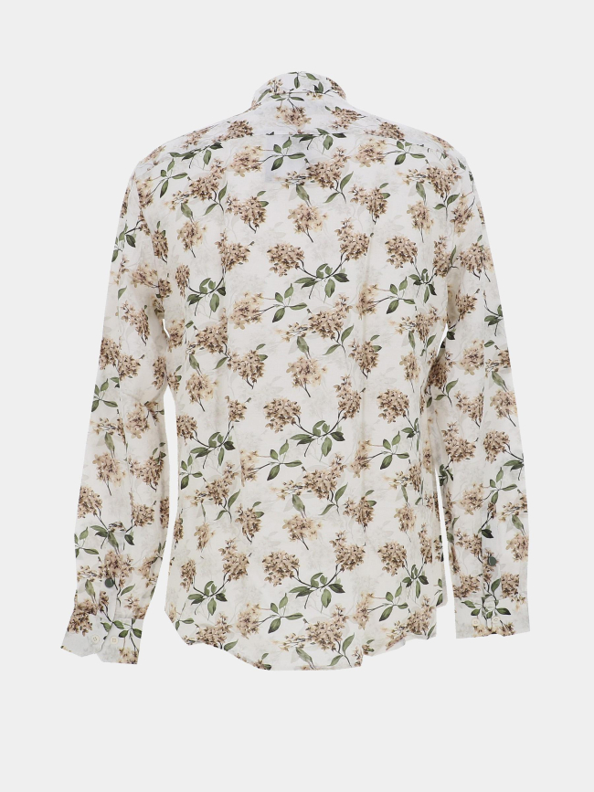 Chemise signature à motif floral lelux blanc homme - Benson & Cherry