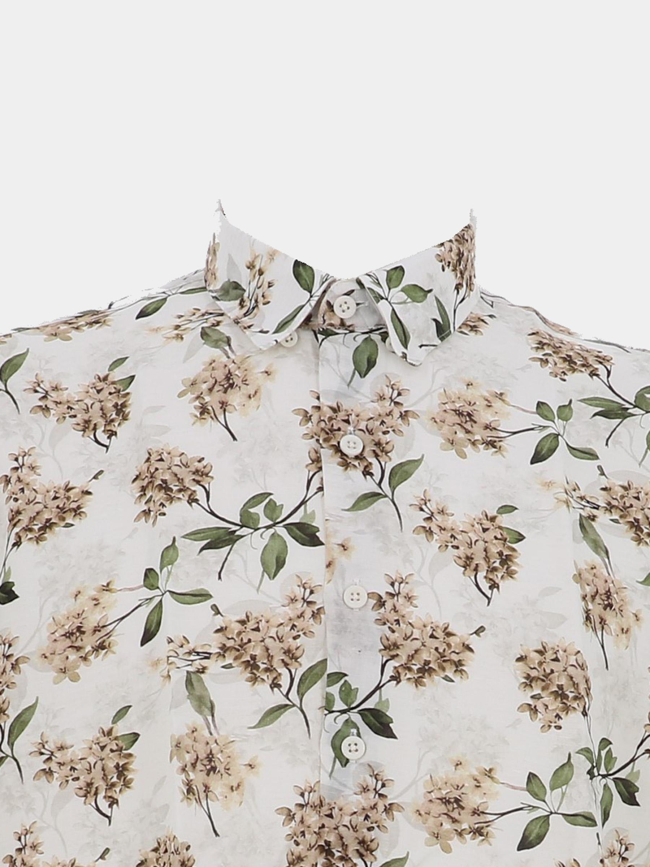 Chemise signature à motif floral lelux blanc homme - Benson & Cherry