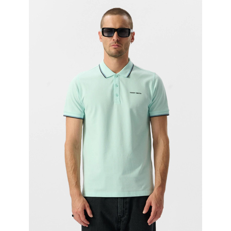 Polo à manches courtes pasian 2 turquoise vert - Teddy Smith