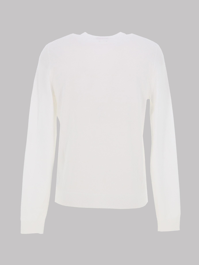 Pull slim à col rond en fils doux san cody blanc homme - Hugo