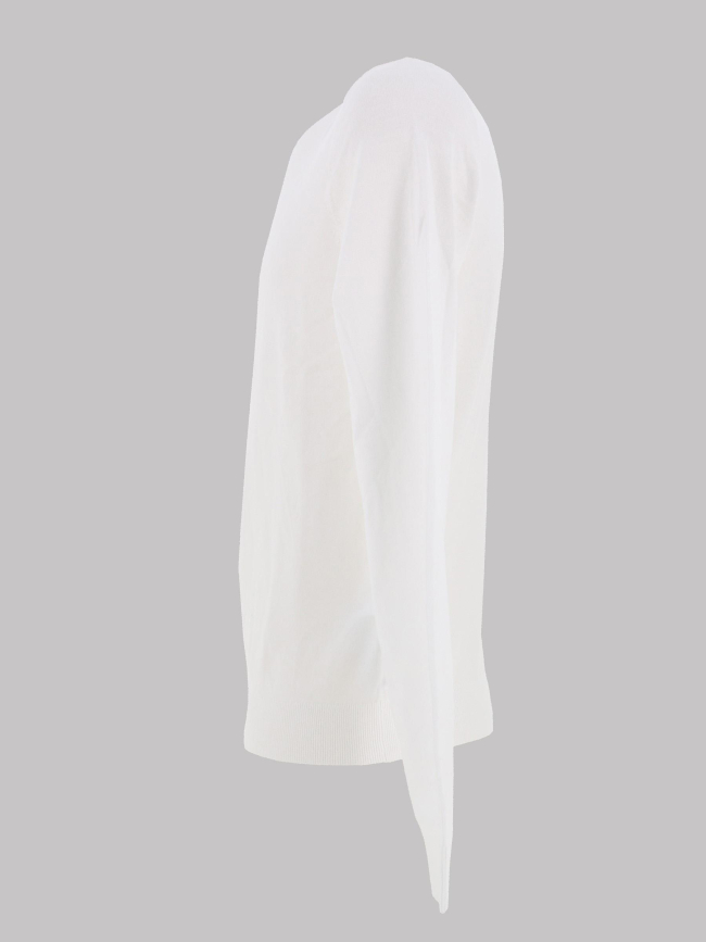 Pull slim à col rond en fils doux san cody blanc homme - Hugo