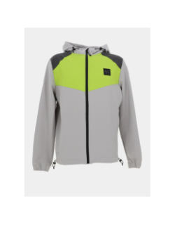 Veste zippée à capuche rio gris et fluo homme - Helvetica