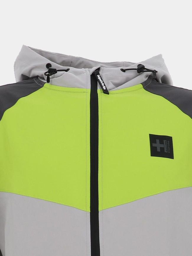 Veste zippée à capuche rio gris et fluo homme - Helvetica