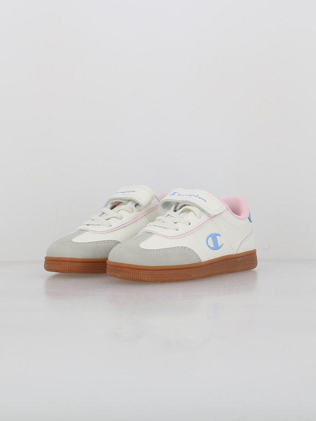 Baskets à scratch prestige mix gs blanc bleu rose fille - Champion
