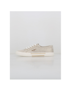Baskets en toile rayées brady party doré femme - Pepe Jeans