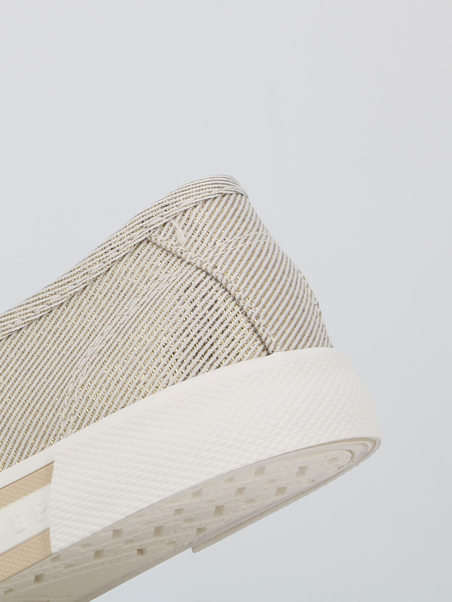 Baskets en toile rayées brady party doré femme - Pepe Jeans