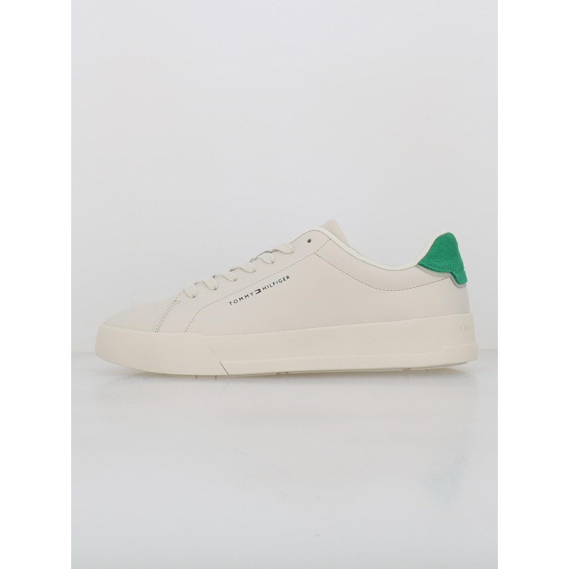 Baskets en cuir court details beige homme - Tommy Hilfiger