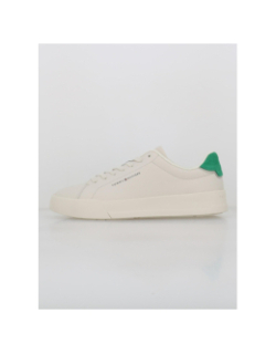 Baskets en cuir court details beige homme - Tommy Hilfiger