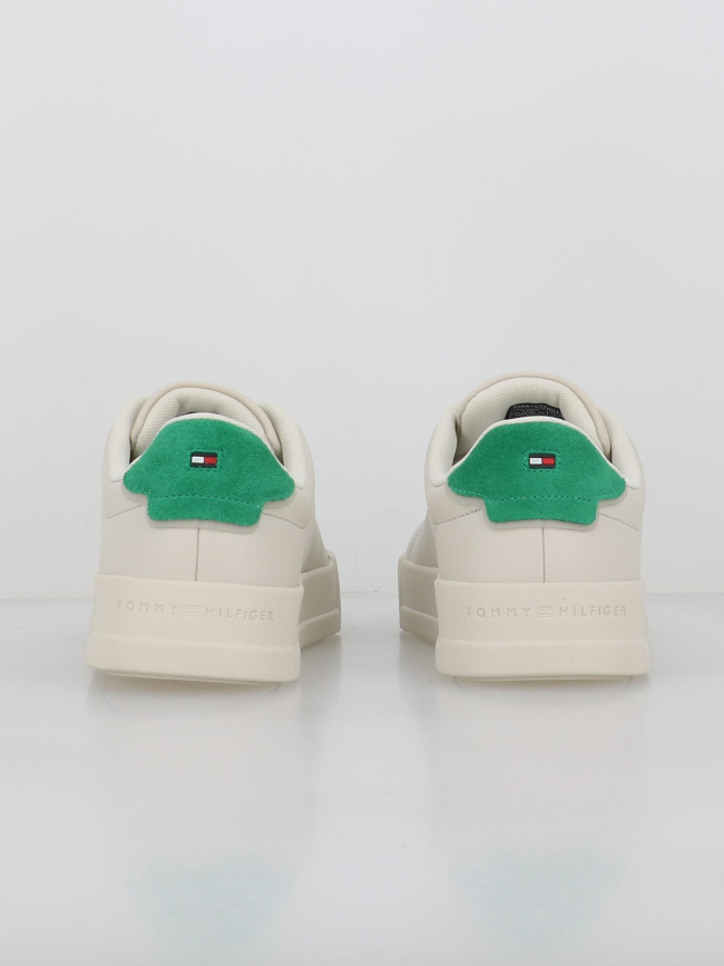 Baskets en cuir court details beige homme - Tommy Hilfiger