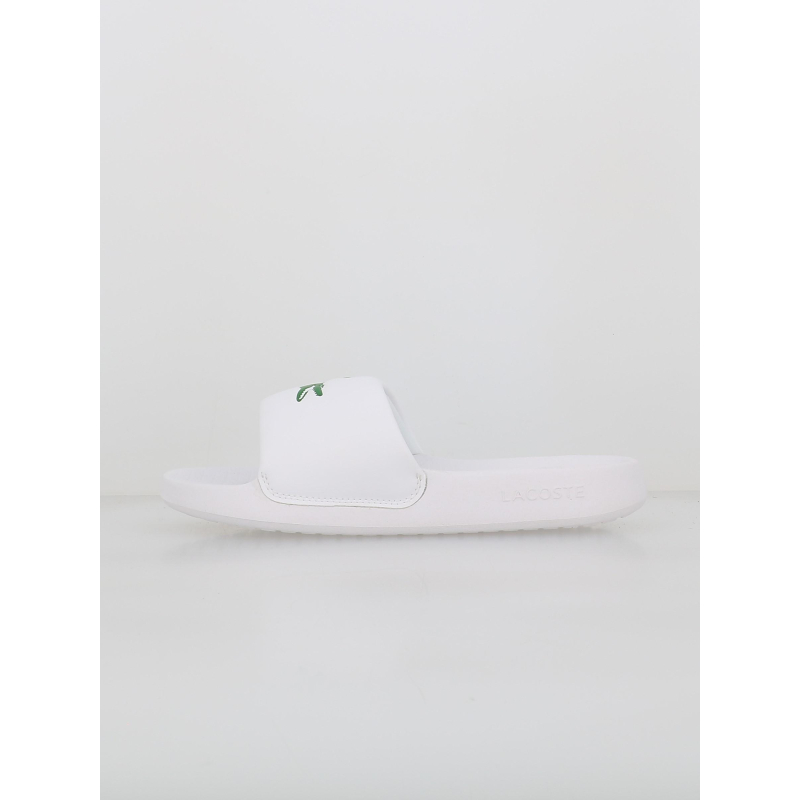 Claquettes serve slide croco 1.0 blanc homme - Lacoste