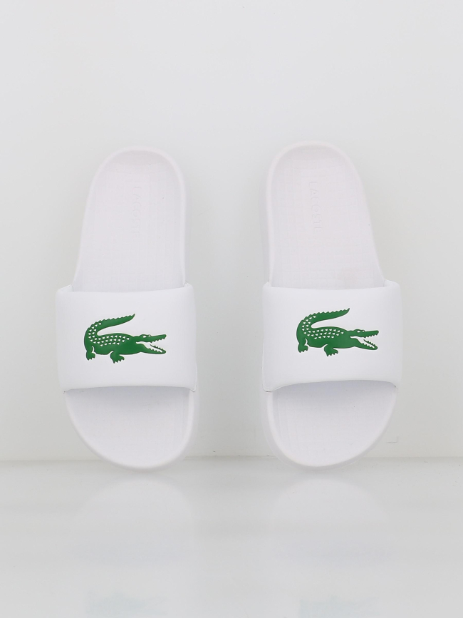 Claquettes serve slide croco 1.0 blanc homme - Lacoste