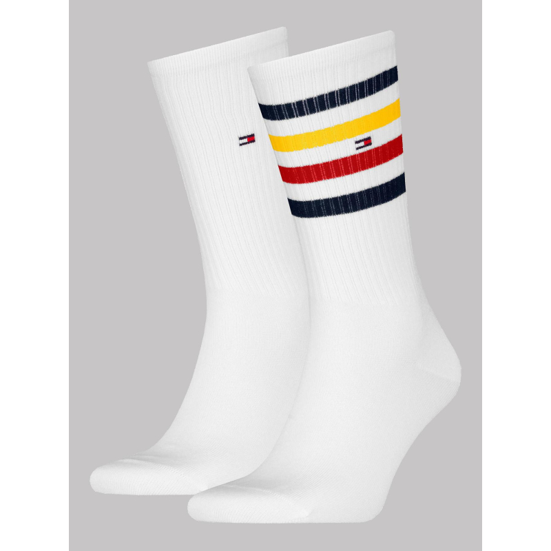 Pack de 2 paires de chaussettes sport stripes blanc homme - Tommy Hilfiger