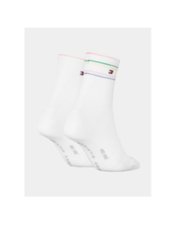 Pack de 2 paires de chaussettes hautes blanc femme - Tommy Hilfiger