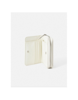 Portefeuille zippé à logo en métal blanc femme - Calvin Klein