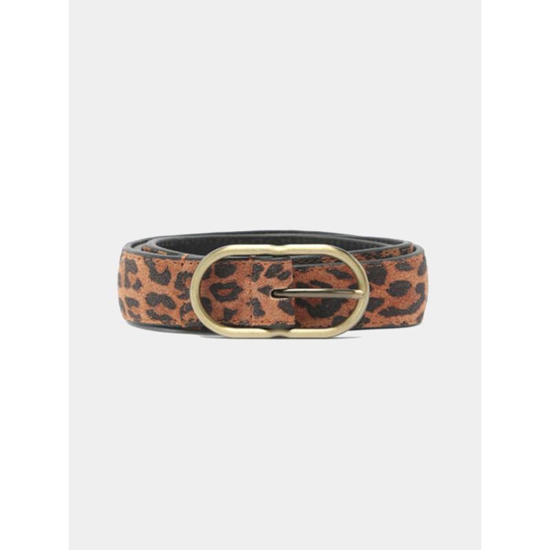 Ceinture en daim à motif leopard pconja marron femme - Pieces