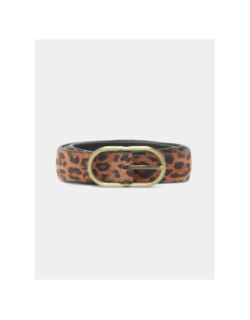 Ceinture en daim à motif leopard pconja marron femme - Pieces