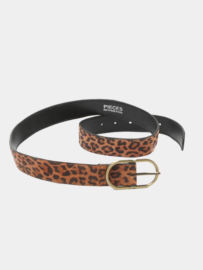 Ceinture en daim à motif leopard pconja marron femme - Pieces